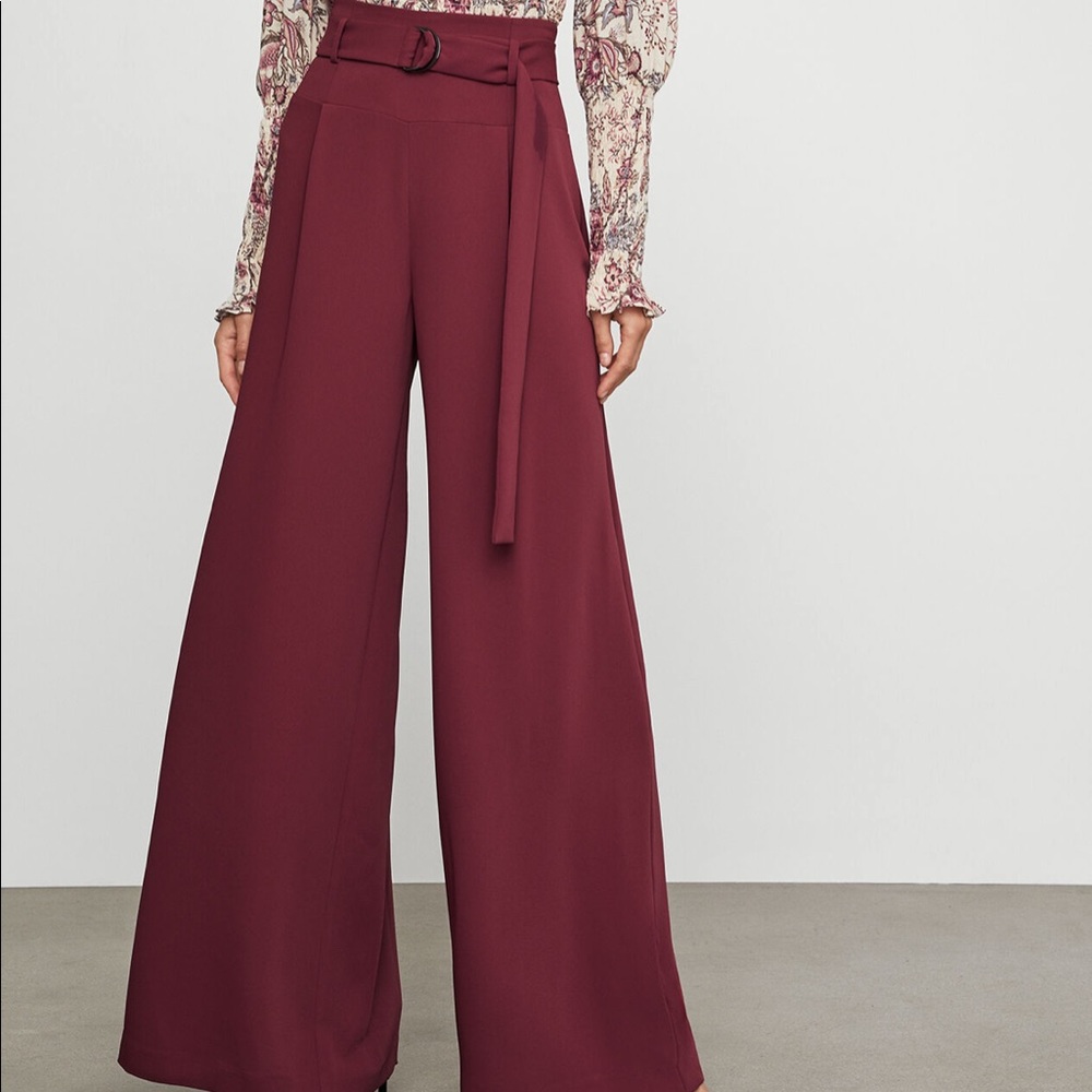 BCBGMAXAZRIA belted wide leg pants